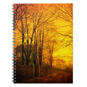 Oktober Nachglühen John Atkinson Grimshaw Notizblock