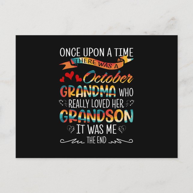 Oktober Oma, die ihre Großsöhne wirklich liebte Postkarte (Vorderseite)