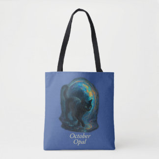 Oktober Opal - Black Cat & Iridescent Portal