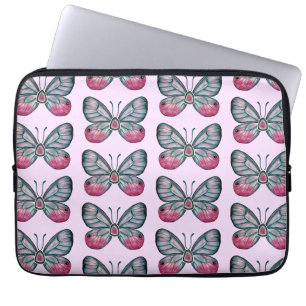 Oktober Pink Glasswing Butterfly Design Laptopschutzhülle