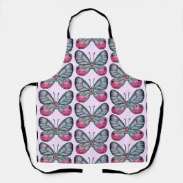 Oktober Pink Glasswing Butterfly Design Schürze