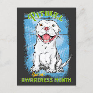 Oktober, Pitbull Awareness Monat Postkarte