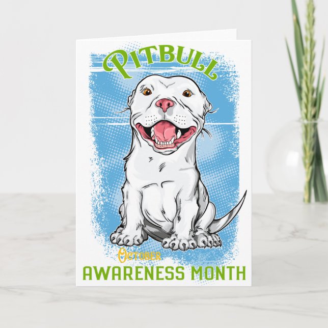 Oktober, Pitbull Awareness Month T - Shirt Lebensm Karte (Vorderseite)