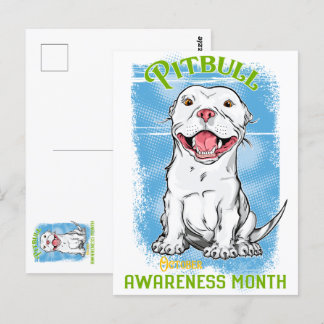 Oktober, Pitbull Awareness Month T - Shirt Lebensm Postkarte