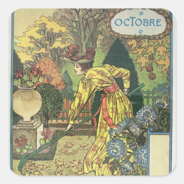 Oktober Quadratischer Aufkleber (Vorderseite)