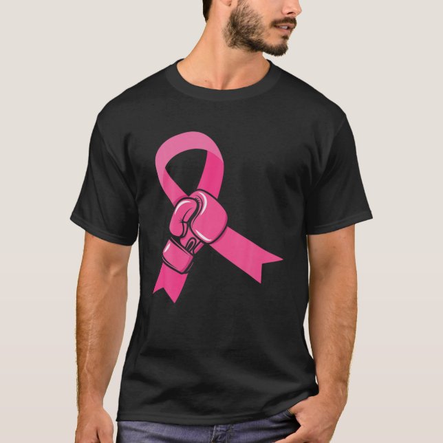 Oktober Rosa 2022 Rosa Brustkrebs Schleife Boxing T-Shirt (Vorderseite)