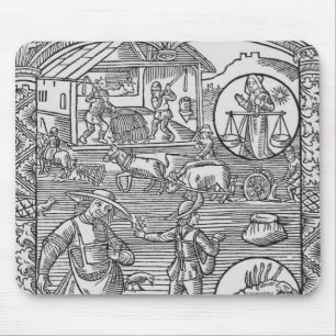 Oktober, Säen, pflügend und drischt, Mousepad