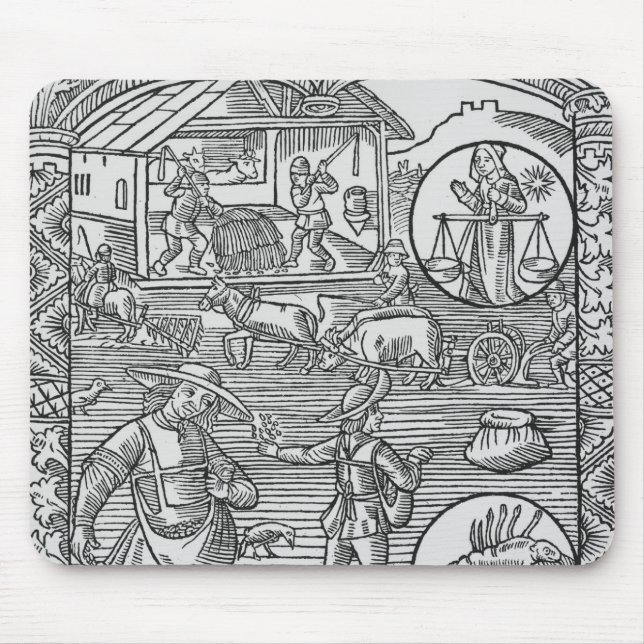 Oktober, Säen, pflügend und drischt, Mousepad (Vorne)
