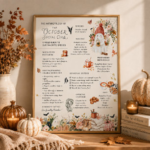 Oktober Social Club Herbst-Feld Guide Wandkunst Poster