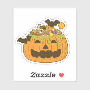 Oktober Spooky Halloween Candy Pumpkin Aufkleber