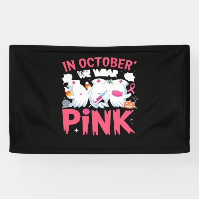 Oktober tragen wir das Bewusstsein für rosa Brustk Banner (Horizontal)