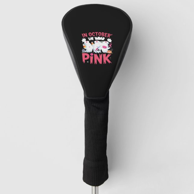 Oktober tragen wir das Bewusstsein für rosa Brustk Golf Headcover (Vorderseite)