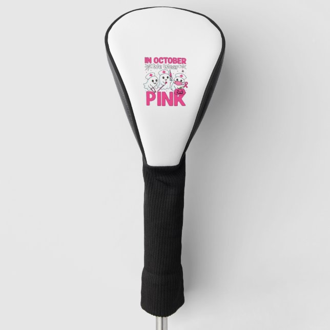 Oktober tragen wir das Bewusstsein für rosa Brustk Golf Headcover (Vorderseite)