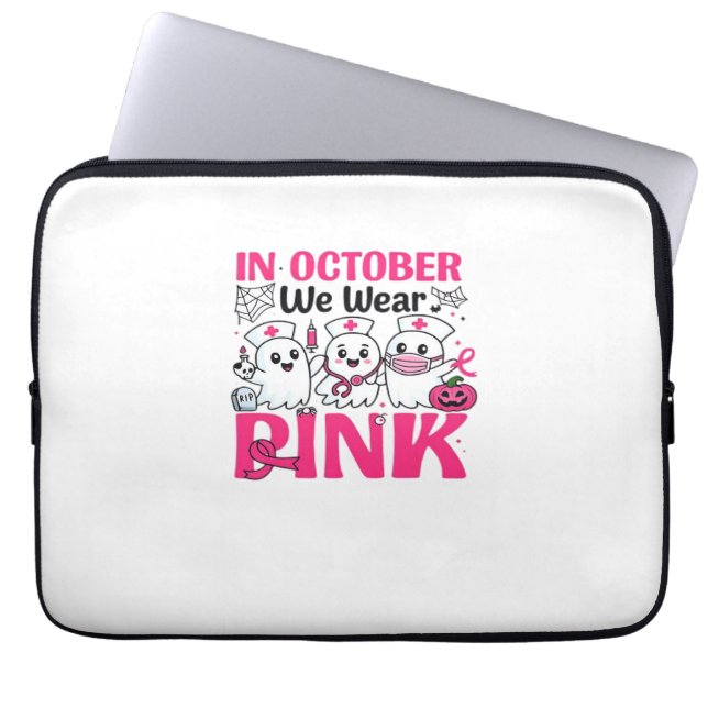 Oktober tragen wir das Bewusstsein für rosa Brustk Laptopschutzhülle (Vorderseite)