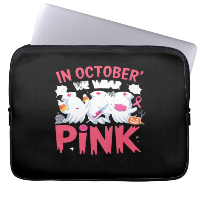 Oktober tragen wir das Bewusstsein für rosa Brustk Laptopschutzhülle (Vorderseite)