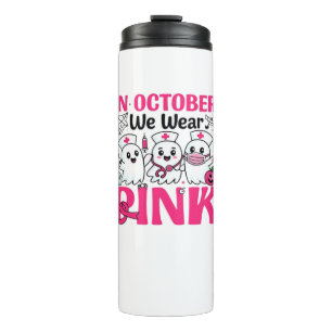Oktober tragen wir das Bewusstsein für rosa Brustk Thermosbecher
