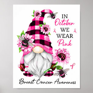 Oktober tragen wir ein pinkfarbenes Brustkrebs-Bew Poster