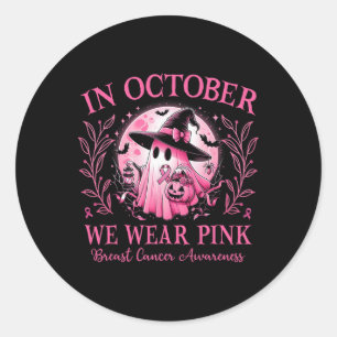 Oktober tragen wir einen Pink Breast Cancer Awaren Runder Aufkleber
