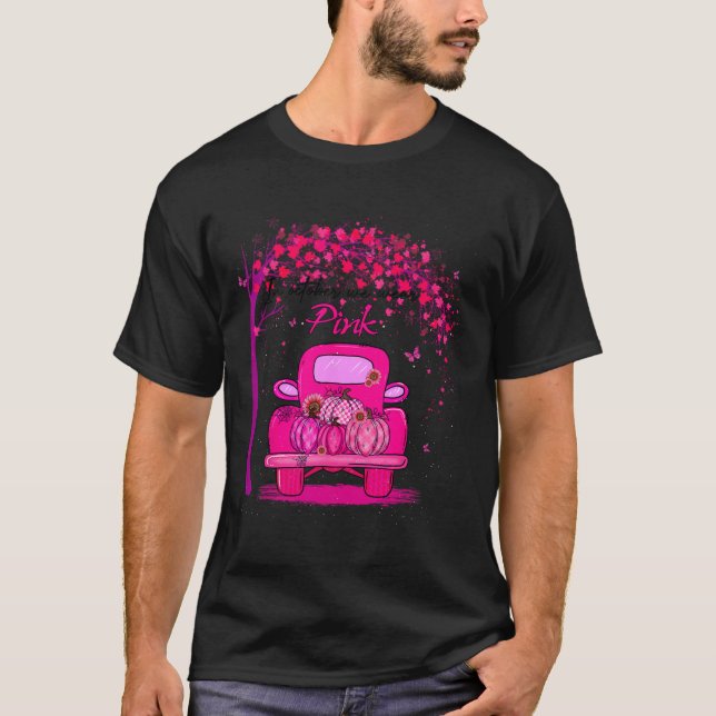 Oktober tragen wir Pink Pumpkin Truck Brustkrebs A T-Shirt (Vorderseite)