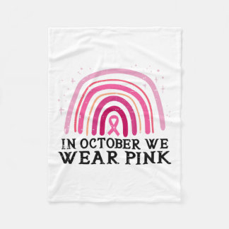 Oktober tragen wir Pink Rainbow Breast Cancer Awar Fleecedecke