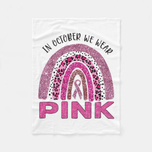 Oktober tragen wir Pink Rainbow Breast Cancer Awar Fleecedecke