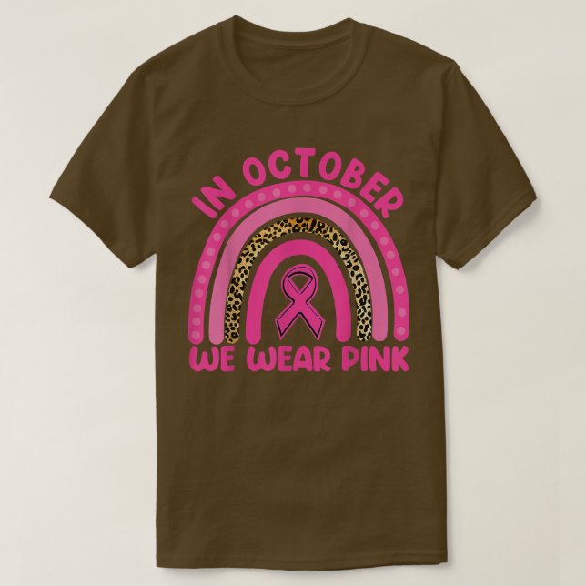 Oktober tragen wir Pink Rainbow Breast Cancer Awar T-Shirt (Design vorne)