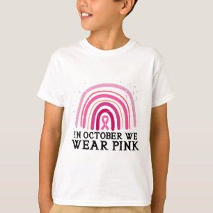 Oktober tragen wir Pink Rainbow Breast Cancer Awar T-Shirt