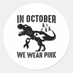 Oktober tragen wir rosa Brustkrebs Bewusstsein Din Runder Aufkleber