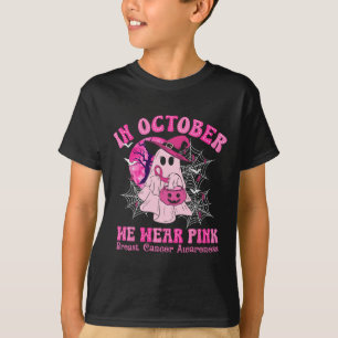 Oktober tragen wir rosa Brustkrebs Frauen Ghost Ha T-Shirt