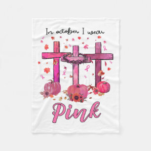 Oktober tragen wir rosa Christliches Brustkrebs-Aw Fleecedecke