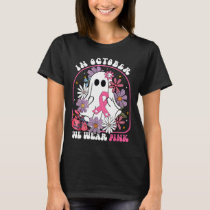 Oktober tragen wir rosa Ghost florale Brustkrebs A T-Shirt