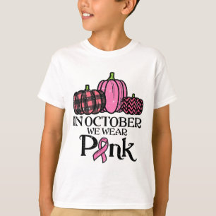 Oktober tragen wir rosa Leopard Brustkrebs Awarene T-Shirt