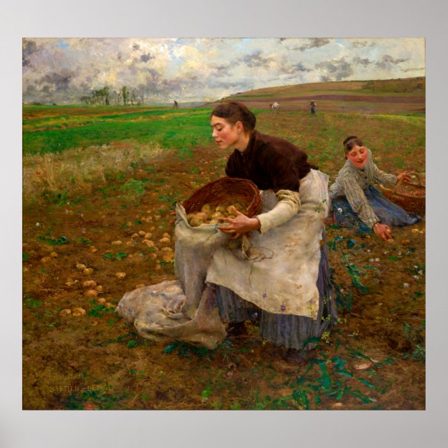 Oktober von Jules Bastien-Lepage (1878) Poster (Vorne)