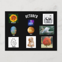 Oktober Waage Geburtsmonat Postkarte