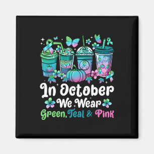 Oktober Wir tragen grünes Aquamarin rosa Mbc Aware Magnet