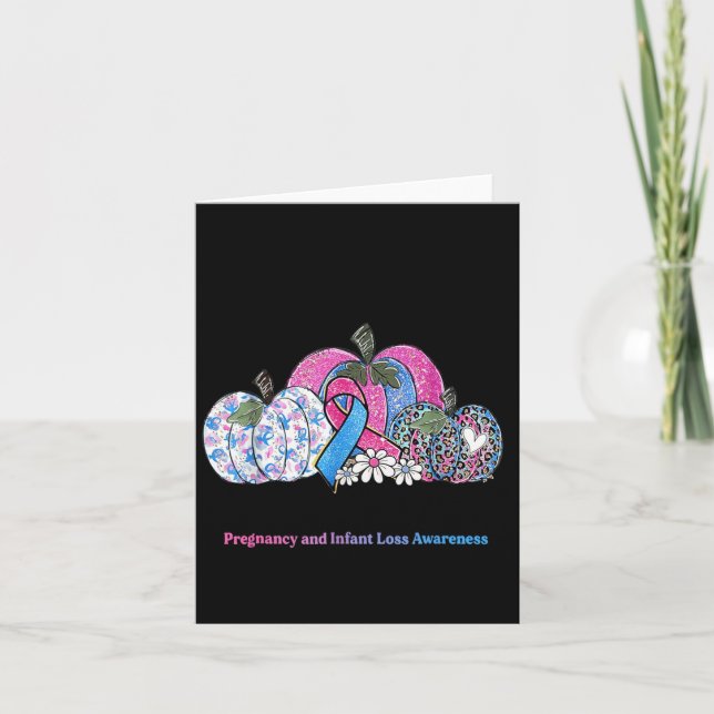 Oktober Wir Tragen Nk & Blau Schwangerschaft Säugl Karte (Vorderseite)