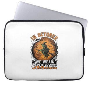 Oktober Wir Tragen Orange Fliegende Hexe Kürbisse Laptopschutzhülle