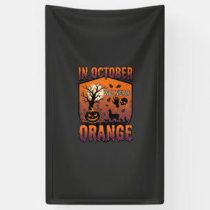 Oktober Wir Tragen Orange Halloween Kürbis Llama S Banner