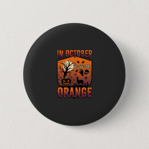 Oktober Wir Tragen Orange Halloween Kürbis Llama S Button
