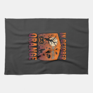 Oktober Wir tragen Orange Halloween Kürbis Llama S Geschirrtuch