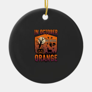 Oktober Wir Tragen Orange Halloween Kürbis Llama S Keramik Ornament