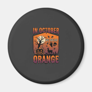 Oktober Wir tragen Orange Halloween Kürbis Llama S Magnet