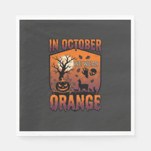 Oktober Wir tragen orange Halloween-Kürbis-Llama-S Serviette