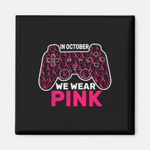 Oktober Wir tragen Pink Breast Cancer Gaming Kids Magnet