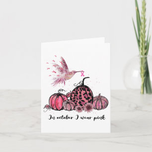Oktober Wir tragen Pink Hummingbird Breast Cancer  Karte