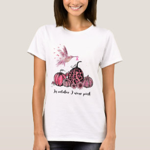 Oktober Wir tragen Pink Hummingbird Breast Cancer T-Shirt