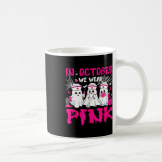 Oktober Wir tragen Pink Nurse Ghost Halloween Brus Kaffeetasse