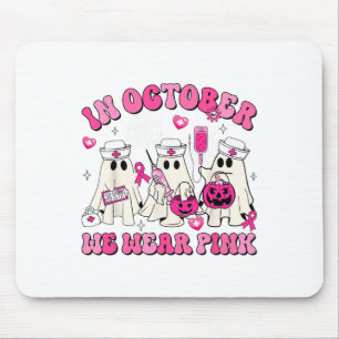 Oktober Wir tragen Pink Nurse Ghost Halloween Brus Mousepad