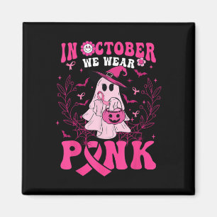 Oktober Wir tragen Pink Shirt Ghost Halloween Brus Magnet
