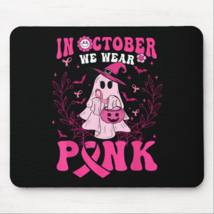 Oktober Wir tragen Pink Shirt Ghost Halloween Brus Mousepad